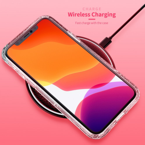 ROCK Shiny Series Coque de protection antichoc TPU + PC pour iPhone 11 Pro Max (rose transparent) SR003B52-07