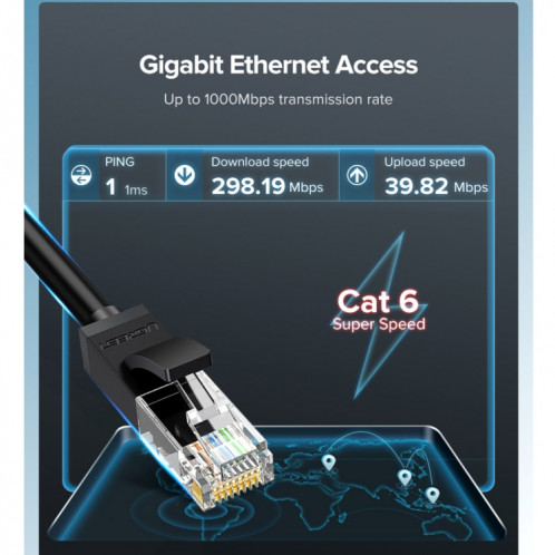 UGREEN NW102 Cat6 RJ45 câble Ethernet rond à paire torsadée Gigabit domestique, longueur: 5 m SU81041250-08