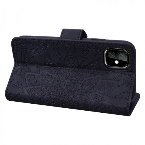 Étui en cuir estampé à double rabat avec motif pour mollet et fentes pour cartes de visite / portefeuille pour iPhone 11 Pro (5.8 pouces) (Noir) SH507A1750-07