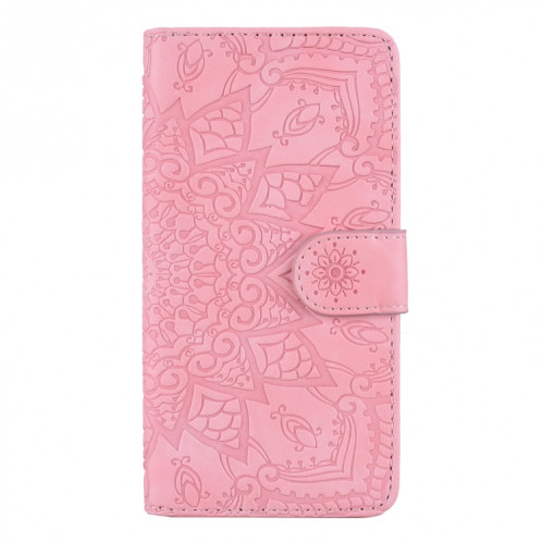 Étui en cuir estampé à double rabat avec motif de mollet et fentes pour portefeuille et porte-cartes pour iPhone 11 Pro (5.8 pouces) (Rose) SH507D1188-07