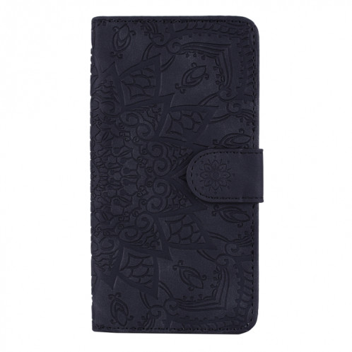 Étui en cuir estampé à double rabat avec motif de mollet et fentes pour portefeuille et porte-cartes pour iPhone 11 Pro Max (6.5 pouces) (Noir) SH508A1730-08