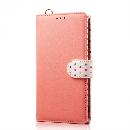 Etui à rabat horizontal en cuir avec fentes pour cartes, porte-monnaie et lanière pour iPhone 11 Pro Max (rose) SH602B989-06