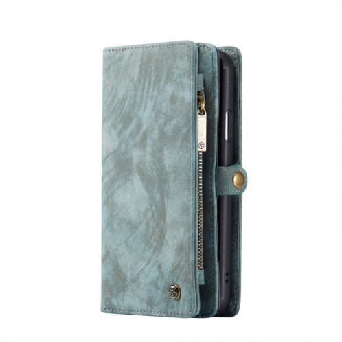 CaseMe-008 Etui en cuir à rabat horizontal multifonctionnel amovible avec fente pour carte & support & Portefeuille à fermeture éclair et cadre photo pour iPhone 11 Pro Max (bleu) SC603B1323-07