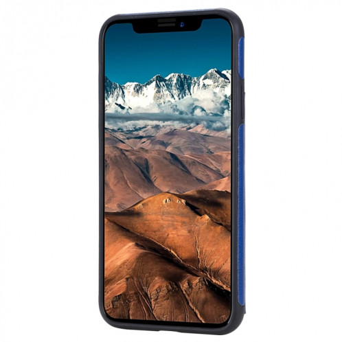 Pour iPhone 11 Pro Max Arbre à chat gaufrage, étui de protection antichoc avec fentes pour cartes et cadre photo (bleu) SH011C1168-07