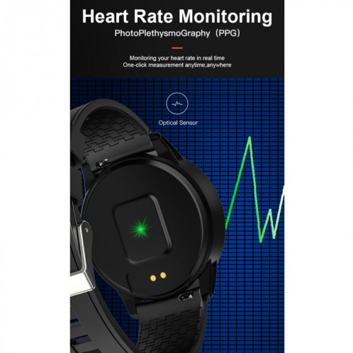 B7 Montre intelligente à écran couleur de 0,96 pouces, moniteur de sommeil de soutien / moniteur de fréquence cardiaque / tensiomètre (noir) SH801B595-012
