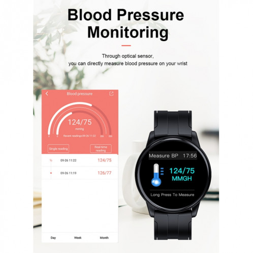 B7 Montre intelligente à écran couleur de 0,96 pouces, moniteur de sommeil de soutien / moniteur de fréquence cardiaque / tensiomètre (noir) SH801B595-012