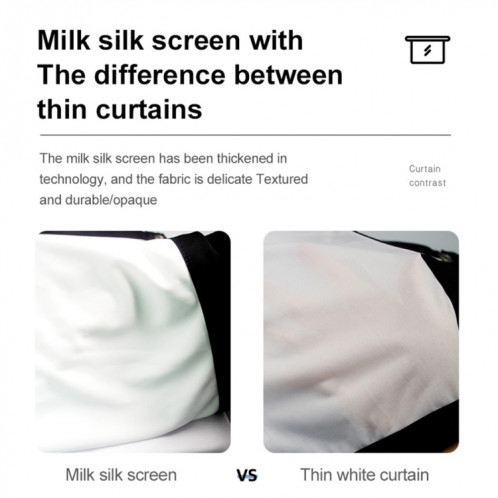 Rideau de film de projecteur en polyester de soie de lait pliable, taille : 60 pouces (16:9) zone de projection : 133 x 75 cm SH60011772-011