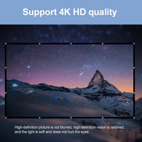 Rideau pliable en film de projecteur en polyester de soie de lait, taille : 152,4 cm (4:3) zone de projection : 120 x 90 cm. SH6002574-011