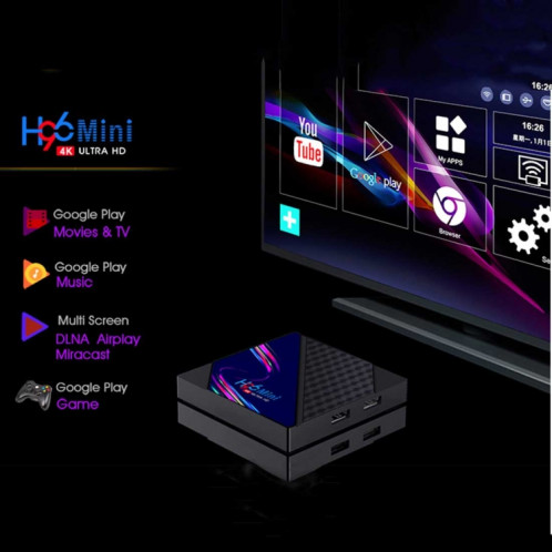 H96 Mini V8 Boîte de télévision intelligente 4K avec télécommande, Android 10,0, RK3228A Quad-Core Cortex-A7, 1 Go + 8 Go, Tiktok intégré, Support DLNA / HDMI / USBX2 / 2.4G WIFI, Type de prise: Type de prise: AU SH72041706-013