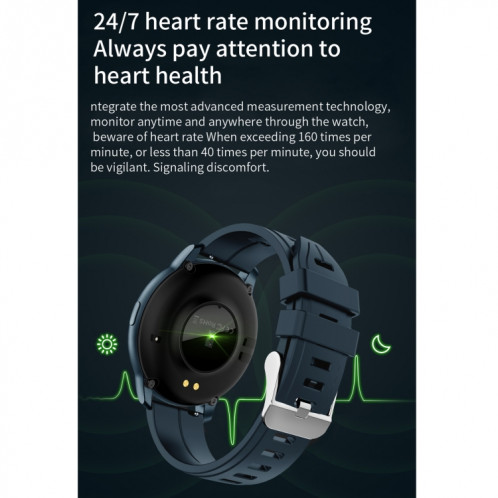 CF22 1.3 pouces IPS écran couleur IP67 montre intelligente étanche, moniteur de sommeil de soutien / moniteur de fréquence cardiaque / tensiomètre (bleu) SH401B1682-016