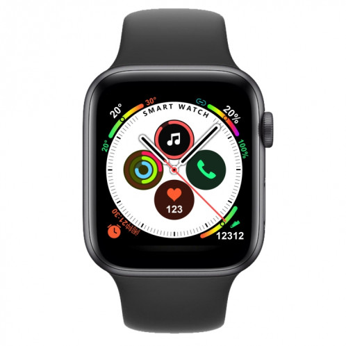 Montre Bluetooth intelligente à écran TFT de 1,4 pouces H55Pro, moniteur de sommeil / moniteur de fréquence cardiaque / tensiomètre, style: bracelet en silicone (argent noir) SH001A326-013