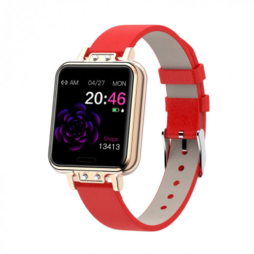 ZL13 1,22 pouces écran couleur IP67 montre intelligente étanche, moniteur de sommeil de soutien / moniteur de fréquence cardiaque / rappel de cycle menstruel, style: bracelet en cuir rouge SH03421483-014