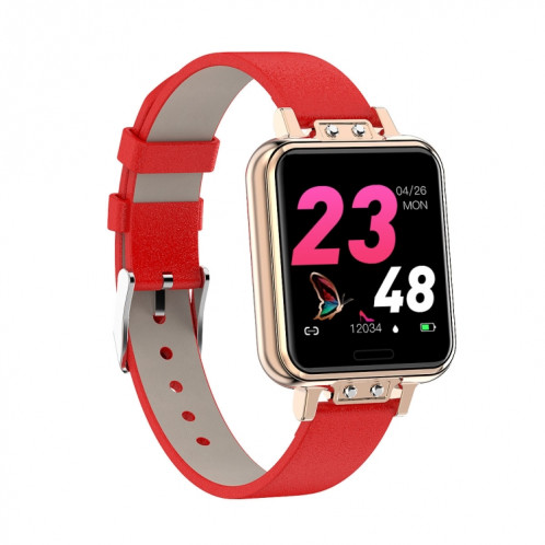 ZL13 1,22 pouces écran couleur IP67 montre intelligente étanche, moniteur de sommeil de soutien / moniteur de fréquence cardiaque / rappel de cycle menstruel, style: bracelet en cuir rouge SH03421483-014