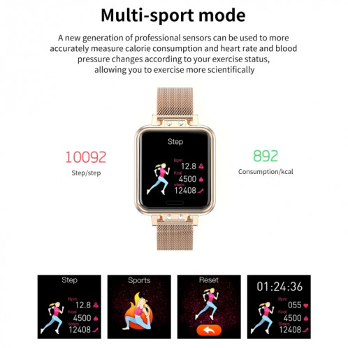 ZL13 1,22 pouces écran couleur IP67 montre intelligente étanche, moniteur de sommeil de soutien / moniteur de fréquence cardiaque / rappel de cycle menstruel, style: bracelet en cuir rouge SH03421483-014