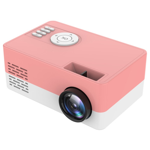 Mini projecteur LED domestique J15 1920 x 1080P HD avec support de montage sur trépied AV / HDMI x 1 / USB x1 / TF x 1, type de prise: prise américaine (blanc rose) SH102C1464-017