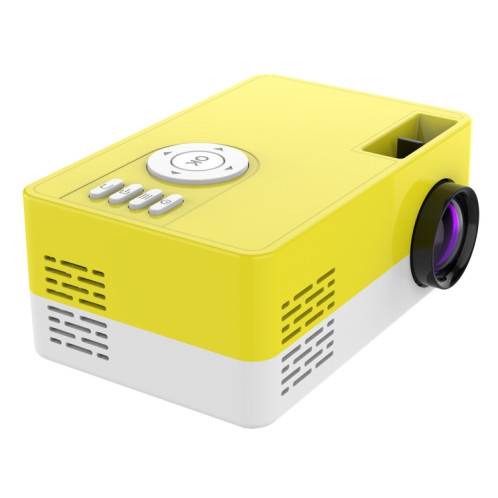 Mini projecteur LED domestique J15 1920 x 1080P HD avec support de montage sur trépied AV / HDMI x 1 / USB x1 / TF x 1, type de prise: prise américaine (jaune blanc) SH102D1952-017