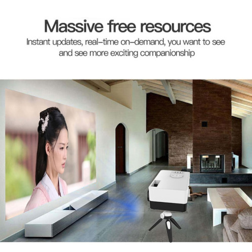 Mini projecteur LED domestique J15 1920 x 1080P HD avec support de montage sur trépied AV / HDMI x 1 / USB x1 / TF x 1, type de prise: prise américaine (blanc rose) SH102C1464-017