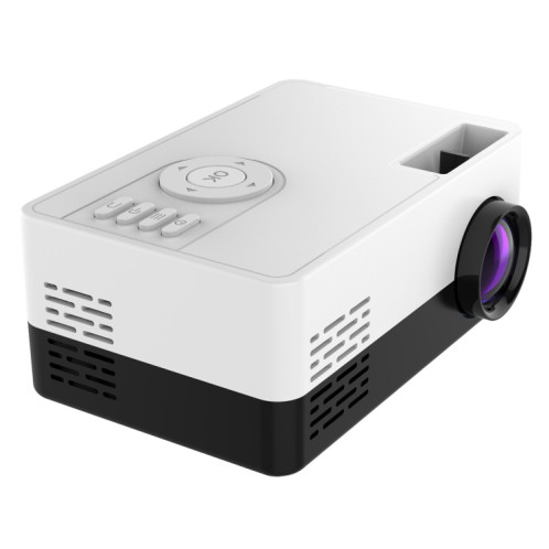 J15 1920 x 1080P HD Mini projecteur LED domestique avec support de montage sur trépied AV / HDMI x 1 / USB x1 / TF x 1, Type de prise: Prise UK (Noir Blanc) SH103A299-017
