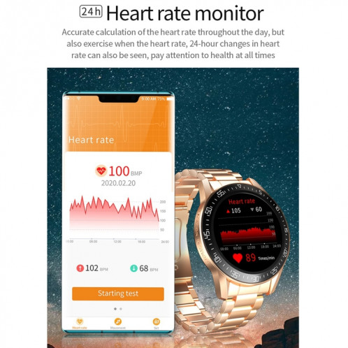 GT3 Montre intelligente à écran rond complet de 1,3 pouces, moniteur de sommeil de soutien / moniteur de fréquence cardiaque / surveillance de la température (noir) SH501A73-014
