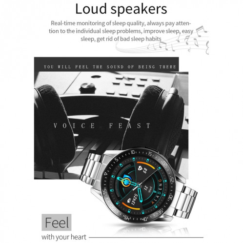 GT3 Montre intelligente à écran rond complet de 1,3 pouces, moniteur de sommeil de soutien / moniteur de fréquence cardiaque / surveillance de la température (noir) SH501A73-014