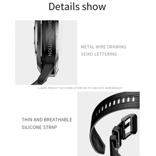 GT3 Montre intelligente à écran rond complet de 1,3 pouces, moniteur de sommeil de soutien / moniteur de fréquence cardiaque / surveillance de la température (noir) SH501A73-014