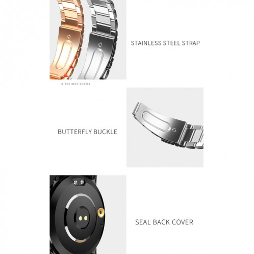 GT3 Montre intelligente à écran rond complet de 1,3 pouces, moniteur de sommeil de soutien / moniteur de fréquence cardiaque / surveillance de la température (noir) SH501A73-014