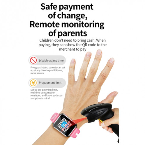 H1 1,54 pouce Screen Flu-Full Cameras Smart Phone Watch, Support SIM Card / Suivi GPS / Trajectoire en temps réel / Surveillance de la température (rose argenté) SH201C1144-016