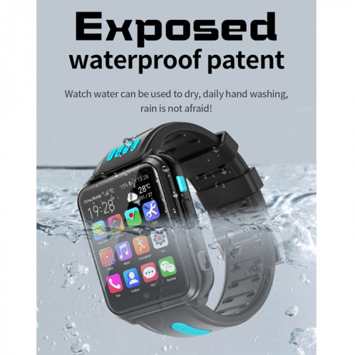 H1 1,54 pouce Screen Full-Fit Screen Dual Cameras Smart Phone Watch, Prise en charge de la carte SIM / Suivi GPS / Trajectoire en temps réel / Surveillance de la température (gris noir) SH201A701-016