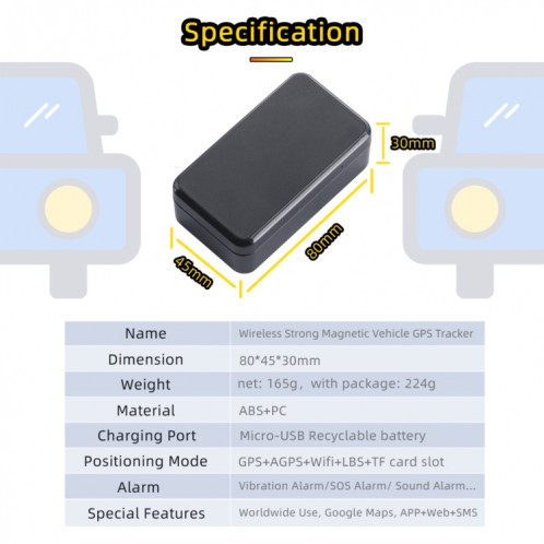 Traqueur sans fil de Beidou de localisateur magnétique fort de GPS de voiture de G11 SH0566616-019