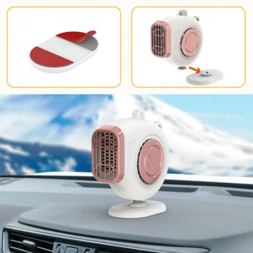 Dégivreur d'hiver de chauffage électrique de tableau de bord de voiture portable, tension: 12 V (rose) SH401B293-011