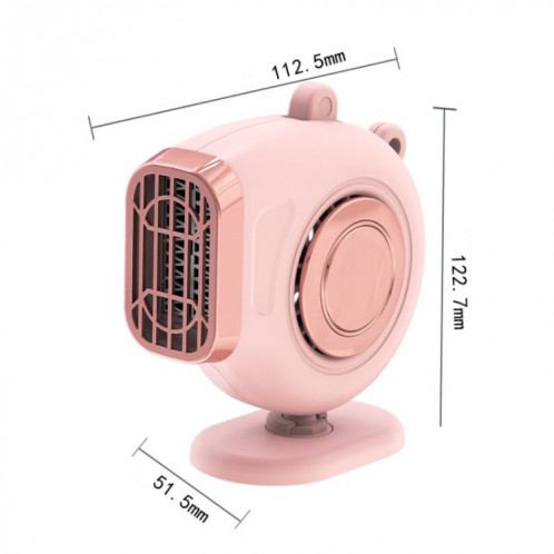 Dégivreur d'hiver de chauffage électrique de tableau de bord de voiture portable, tension: 24 V (rose) SH402B1296-011