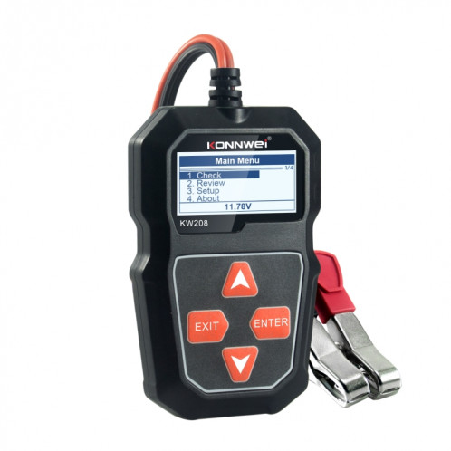 KONNWEI KW208 Support de testeur de batterie à écran couleur TFT pour voiture 8 langues SK09001484-021