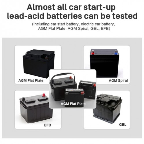 KONNWEI KW208 Support de testeur de batterie à écran couleur TFT pour voiture 8 langues SK09001484-021