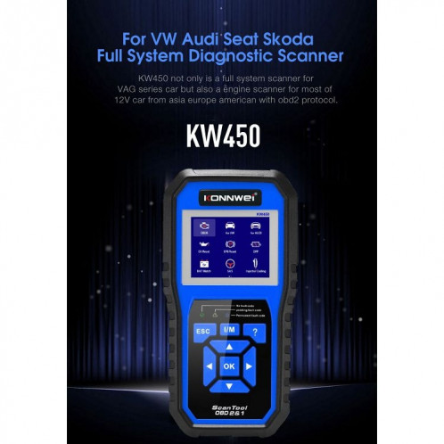 KONNWEI KW450 voiture 2.8 pouces TFT écran couleur testeur de batterie prise en charge 2 langues / système XP WIN7 WIN8 WIN10 SK0902680-020