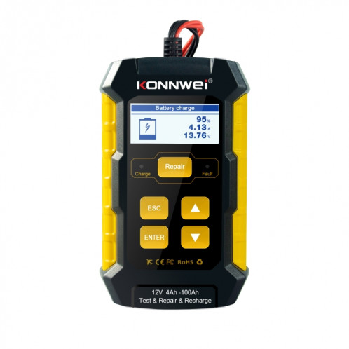KONNWEI KW510 3 en 1 testeur / chargeur / réparateur de batterie de voiture Support 8 langues SK09041958-022