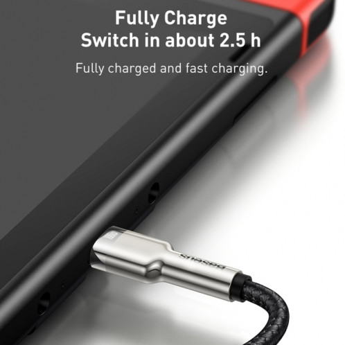 Baseus CATJK-C01 Cafule Series 100W Type-C / USB-C vers Type-C / USB-C Câble de données de charge en métal, longueur: 1 m (noir) SB801A895-013