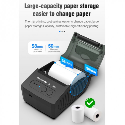 5811DD 58mm Bluetooth 4.0 imprimante thermique portative de reçus Bluetooth, SH8801572-018