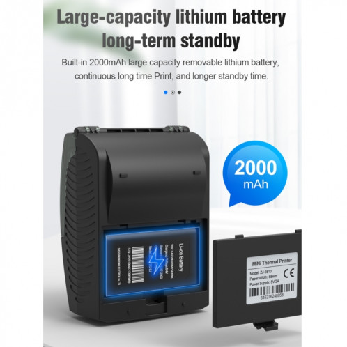 5811DD 58mm Bluetooth 4.0 imprimante thermique portative de reçus Bluetooth, SH8801572-018