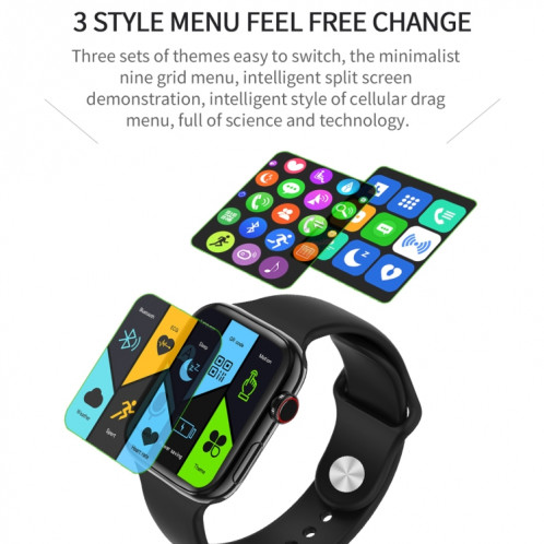 DW35 Montre intelligente étanche IP67 plein écran de 1,75 pouces, moniteur de sommeil / moniteur de fréquence cardiaque / appel Bluetooth (noir) SH801C1660-014