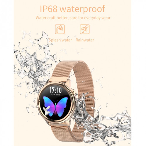 F80 1.3 pouces TFT écran couleur IP68 montre intelligente pour femmes étanche, moniteur de température corporelle de soutien / tensiomètre / rappel de cycle menstruel SH901A762-014