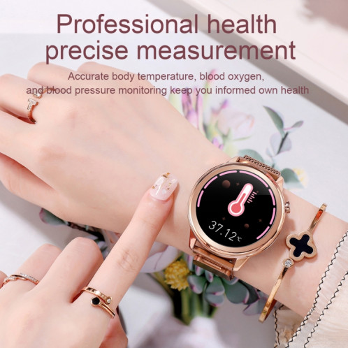F80 1.3 pouces TFT écran couleur IP68 montre intelligente pour femmes étanche, moniteur de température corporelle de soutien / tensiomètre / rappel de cycle menstruel SH901A762-014