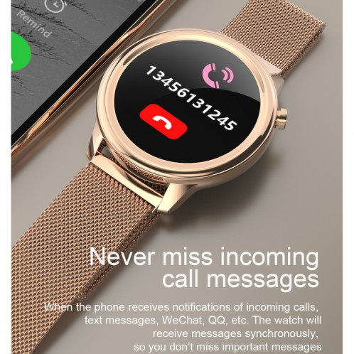 F80 1.3 pouces TFT écran couleur IP68 montre intelligente pour femmes étanche, moniteur de température corporelle de soutien / tensiomètre / rappel de cycle menstruel SH901A762-014