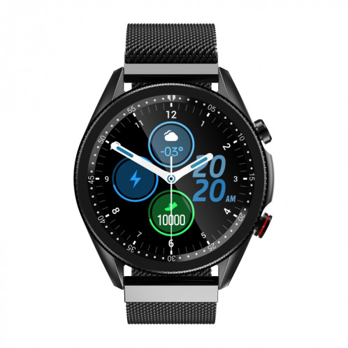 M98 1,28 pouces IPS écran couleur IP67 montre intelligente étanche, moniteur de sommeil de soutien / moniteur de fréquence cardiaque / appel Bluetooth, style: bracelet en acier (noir) SH901A912-016