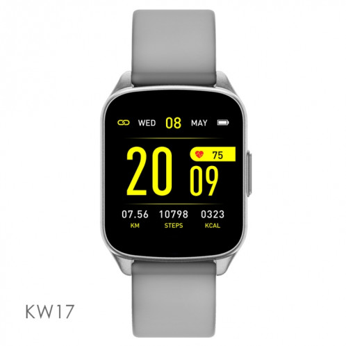 Lokmat KW17 1.3 pouces écran TFT IP68 montre intelligente étanche, moniteur de sommeil de soutien / moniteur de fréquence cardiaque / tensiomètre (gris) SL201C1102-012