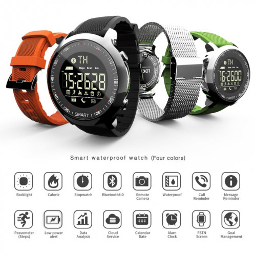 Lokmat MK18 1.1 pouces écran circulaire IP68 montre intelligente étanche, rappel d'informations de support / caméra à distance / moniteur de mouvement de marche (argent) SL401D1918-012