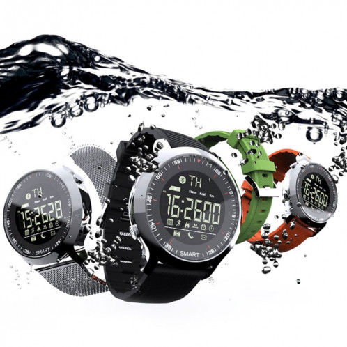 Lokmat MK18 1.1 pouces écran circulaire IP68 montre intelligente étanche, rappel d'informations de support / caméra à distance / moniteur de mouvement de marche (argent) SL401D1918-012