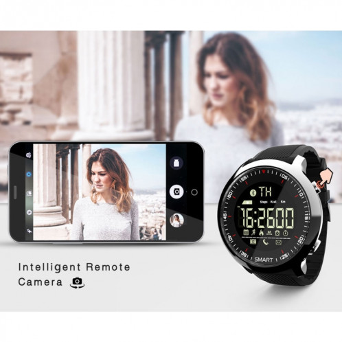 Lokmat MK18 1.1 pouces écran circulaire IP68 montre intelligente étanche, rappel d'informations de support / caméra à distance / moniteur de mouvement de marche (argent) SL401D1918-012