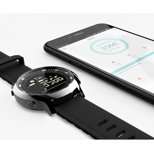 Lokmat MK18 1.1 pouces écran circulaire IP68 montre intelligente étanche, rappel d'informations de support / caméra à distance / moniteur de mouvement de marche (argent) SL401D1918-012