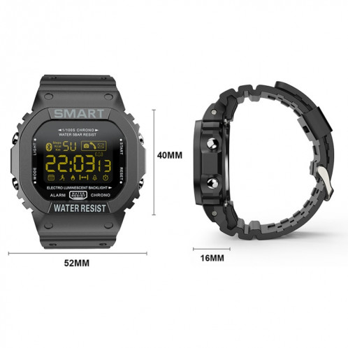 LOKMAT MK22 1.21 pouces FSTN LCD Screen 50M Wather Watch Smart Watch, Informations de support Rappel / Caméra distante / Enregistrement de sport (Orange) SL601C269-014