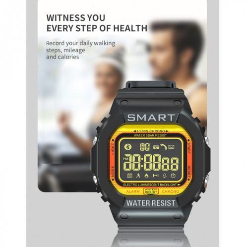 LOKMAT MK22 1.21 pouces FSTN LCD Screen 50M Wather Watch Smart Watch, Informations de support Rappel / Caméra distante / Enregistrement de sport (Orange) SL601C269-014